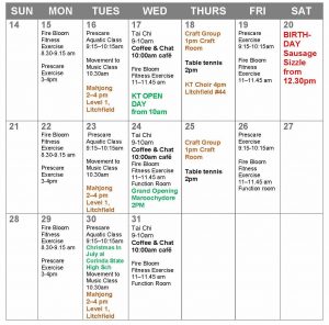 Kingsford Terrace Corinda: Resident Activity Calendar | July 2019 page 2