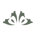 A simple decorative graphic with three symmetrical, stylized leaf shapes in dark gray forms an elegant, abstract floral pattern—perfect for enhancing the welcoming atmosphere of a Toowoomba Retirement Community.