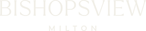 White text on a transparent background reads "BISHOPSVIEW" in large letters, with smaller text below referencing Milton retirement community that's difficult to read.